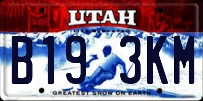 UT license plate B193KM