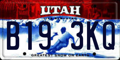 UT license plate B193KQ