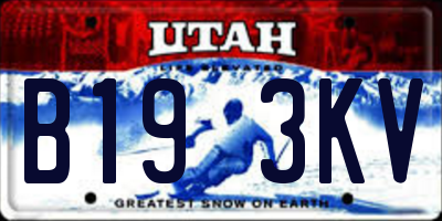 UT license plate B193KV