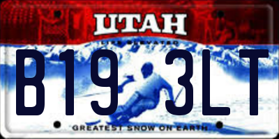 UT license plate B193LT