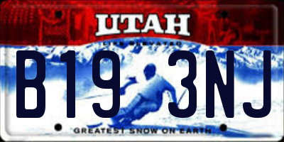UT license plate B193NJ