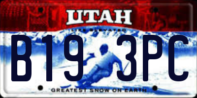 UT license plate B193PC