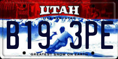 UT license plate B193PE