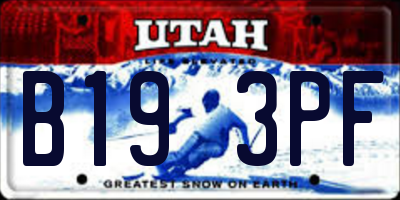 UT license plate B193PF