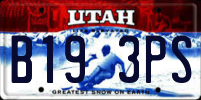 UT license plate B193PS