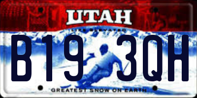 UT license plate B193QH