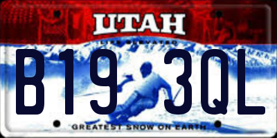 UT license plate B193QL
