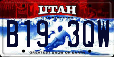 UT license plate B193QW