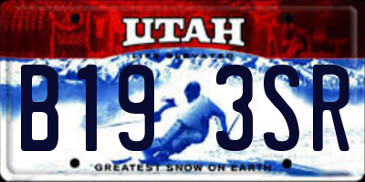 UT license plate B193SR