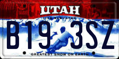 UT license plate B193SZ