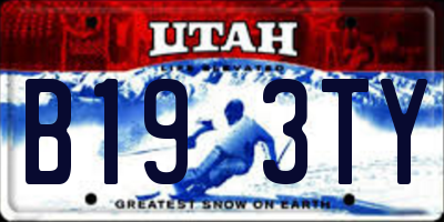 UT license plate B193TY