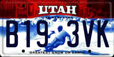 UT license plate B193VK