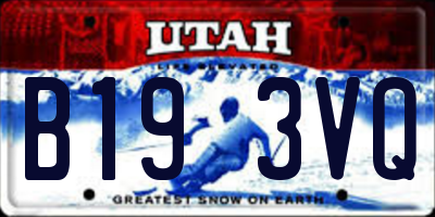 UT license plate B193VQ
