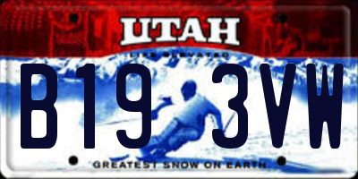 UT license plate B193VW