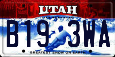UT license plate B193WA