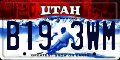 UT license plate B193WM