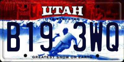 UT license plate B193WQ
