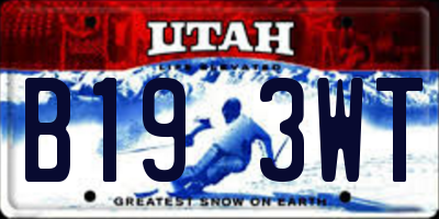 UT license plate B193WT