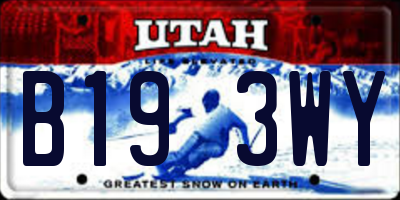 UT license plate B193WY