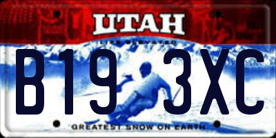UT license plate B193XC