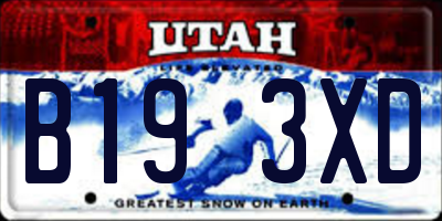 UT license plate B193XD
