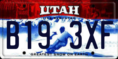 UT license plate B193XF