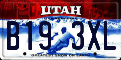 UT license plate B193XL