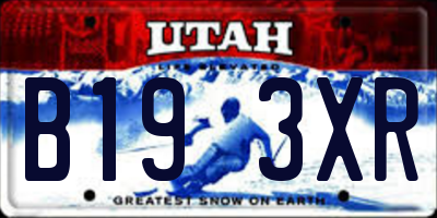 UT license plate B193XR