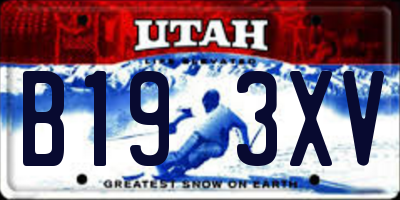 UT license plate B193XV
