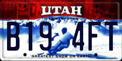 UT license plate B194FT