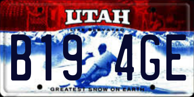 UT license plate B194GE