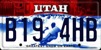 UT license plate B194HB