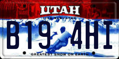 UT license plate B194HI