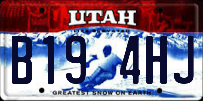 UT license plate B194HJ
