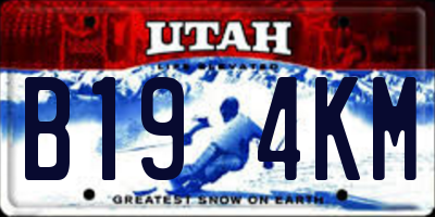 UT license plate B194KM