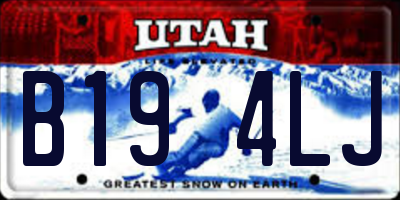 UT license plate B194LJ