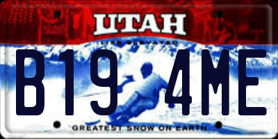 UT license plate B194ME