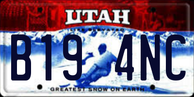 UT license plate B194NC