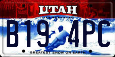 UT license plate B194PC