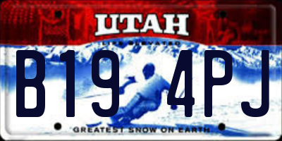 UT license plate B194PJ