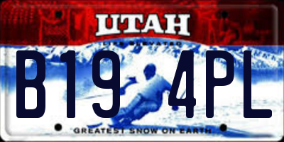 UT license plate B194PL