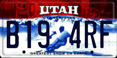 UT license plate B194RF