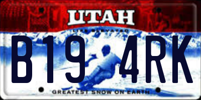 UT license plate B194RK
