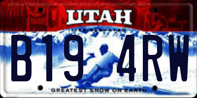 UT license plate B194RW