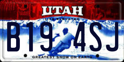 UT license plate B194SJ