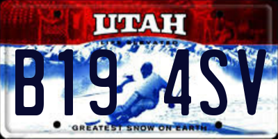 UT license plate B194SV
