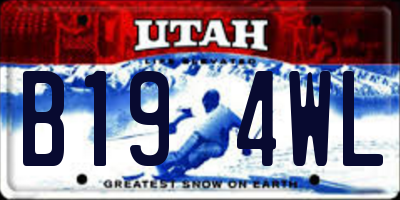 UT license plate B194WL