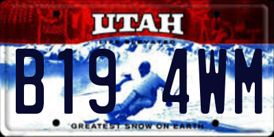UT license plate B194WM
