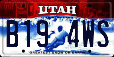 UT license plate B194WS