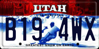 UT license plate B194WX